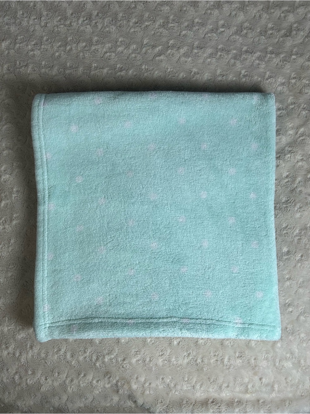 Cloud Island Mint Green White Polka Dots Baby Blanket